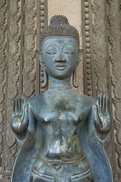 Buddha statue, Haw Phra Kaew (Ho Phra Keo), Vientiane, Laos, Indochina, Southeast Asia, Asia
