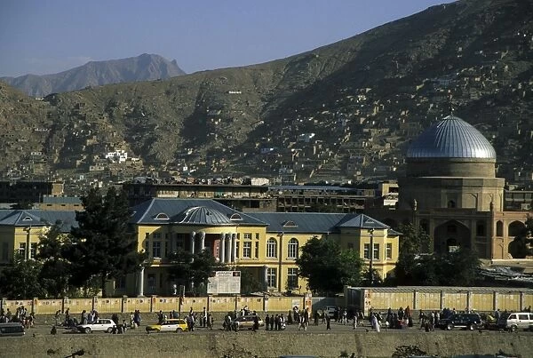 Buildings on the banks of the Kabul River, central Kabul, Kabul, Afghanistan, Asia