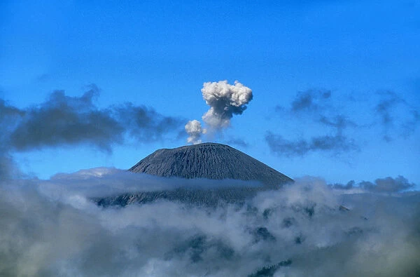 Caldeira and Bromo at 2329 m, and Semeru at 3676m, volcanoes on Java, Indonesia