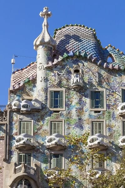 Casa Batllo, a modernist building by Antoni Gaudi, UNESCO World Heritage Site, on Passeig de Gracia