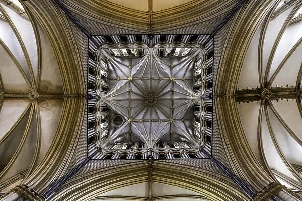 The ceiling of Lincoln Cathedral, Lincoln, Lincolnshire, England, United Kingdom, Europe