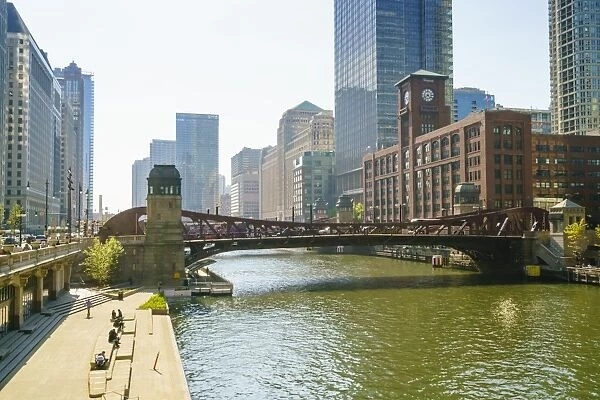 Chicago River Walk, Chicago, Illinois, United States of America, North America