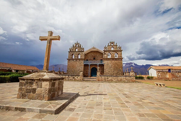 Church courtyard, Ollantaytambo, Peru, South America
