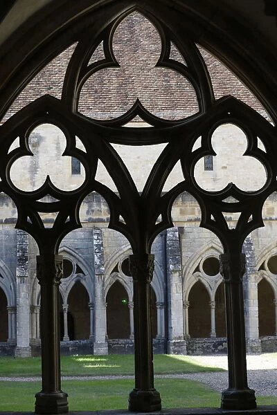 The Cloister, The Cistercian Abbey of Noirlac, Bruere-Allichamps, Cher, Centre, France