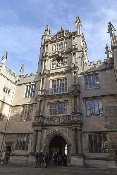 The courtyard of the Bodleian Library, Oxford, Oxfordshire, England, United Kingdom, Europe