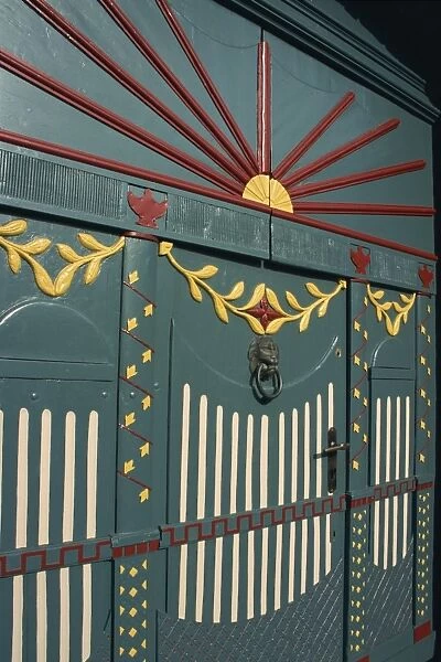 Decorated door, Ribe, South Jutland, Denmark, Scandinavia, Europe
