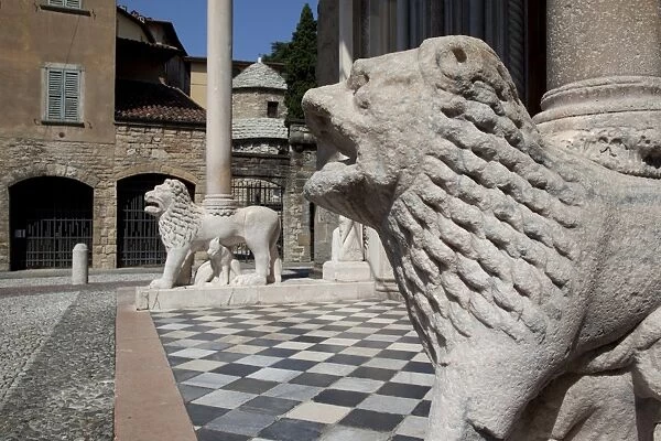 Entrance to the Basilica Santa Maria Maggiore, Piazza Duomo, Bergamo, Lombardy