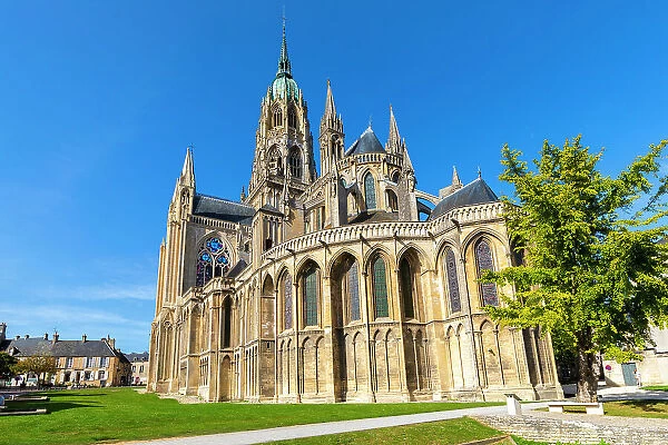 The Exterior of Bayeux Cathedral, Bayeux, Normandy, France, Europe