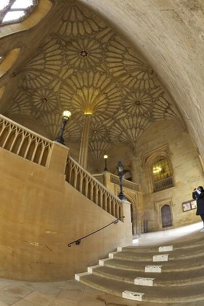 Fan vaulted ceiling dating from 1638 above the staircase by James Wyatt