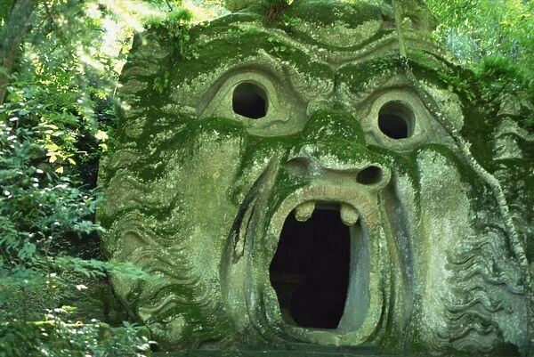 Fantastic statue in the Monster Park, Bomarzo, Lazio, Italy, Europe