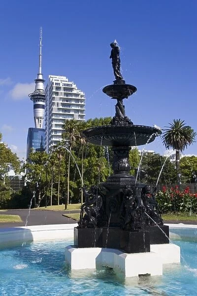 Fountain in Albert Park, Auckland, North Island, New Zealand, Pacific