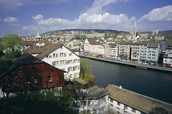 General view from Lindenhof of the city across the Zimmat River