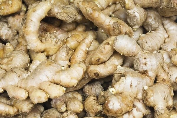 Ginger root on a market stall