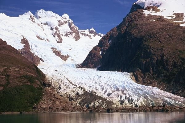 A glacier near Puerto Natales in Chilean Fjordland, Magallanes, Chile, South America