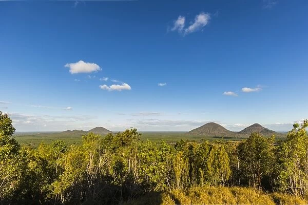 Glasshouse Mountains general view, Queensland, Australia, Pacific