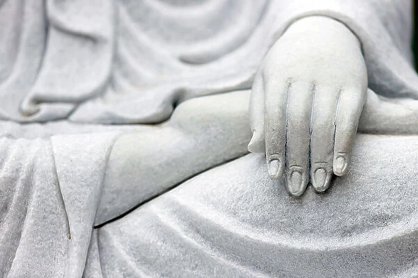 Hand of marble statue of the Goddess of Mercy and Compassion, Bodgisattva Avalokitshevara (Guanyin) (Quan Am), Tinh That Quan Am Pagoda, Dalat, Vietnam, Indochina, Southeast Asia, Asia