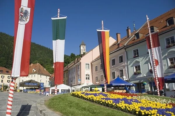 Hauptplatz in medieval town of Friesach, Carinthia, Austria, Europe