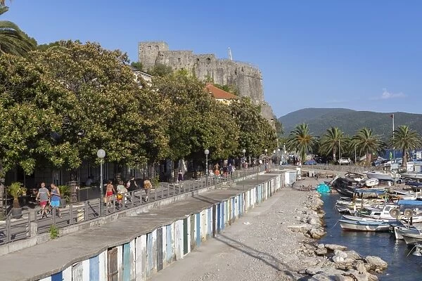 Herceg Novi beach front and harbour, Montenegro, Europe