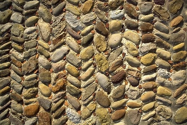Herringbone wall, Yorkshire, England, United Kingdom, Europe