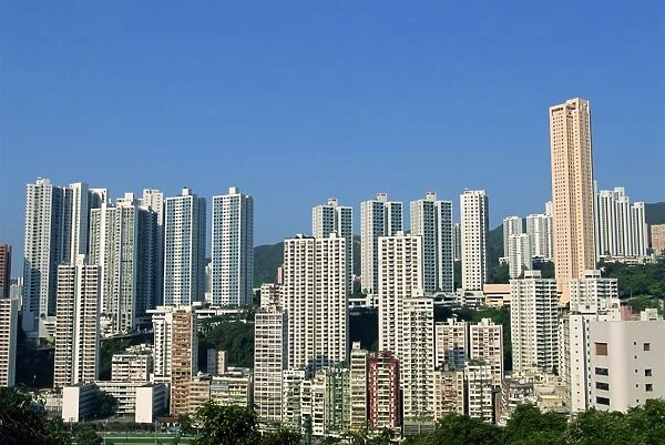 High rise apartment blocks in the Happy Valley district of Hong Kong, China, Asia