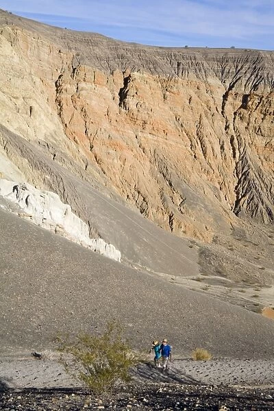 Hikers in Ubehebe Crater, Death Valley National Park, California, United States of America, North America