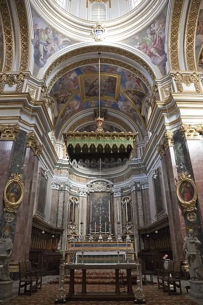 Interior St. Pauls Cathedral, Mdina, Malta, Europe