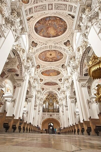 Interior of St. Stephans Cathedral in Passau, Bavaria, Germany, Europe