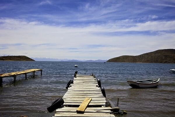 Jetty at Challapampa, Isla del Sol, Lake Titicaca, Bolivia, South America