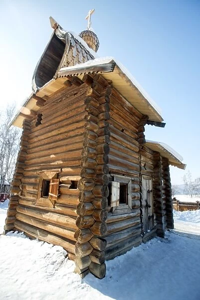 Kazan Chapel, dating from 1679 relocated to the Taltsy Museum of Architecture and Ethnography, near Irkutsk, Siberia, Russia, Eurasia