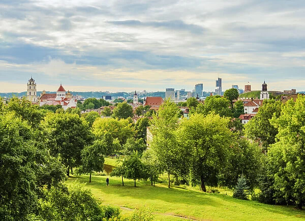 Kudru Park and City Skyline, Vilnius, Lithuania, Europe