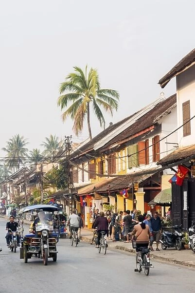 Late afternoon street scene, Luang Prabang, Laos, Indochina, Southeast Asia, Asia