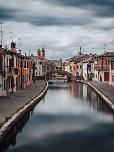 One of the main canal streets in Comacchio, the Venice of the province of Ferrara