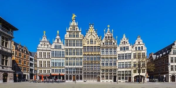 Medieval guild houses on Grote Markt, Antwerp, Flanders, Belgium, Europe
