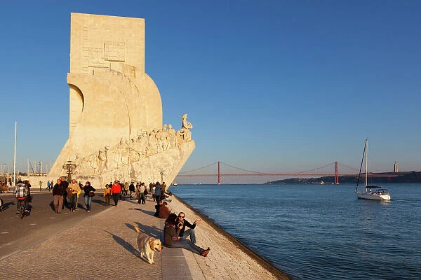 Monument to the Discoveries beside the Tagus River, Belem, Lisbon, Portugal, Europe