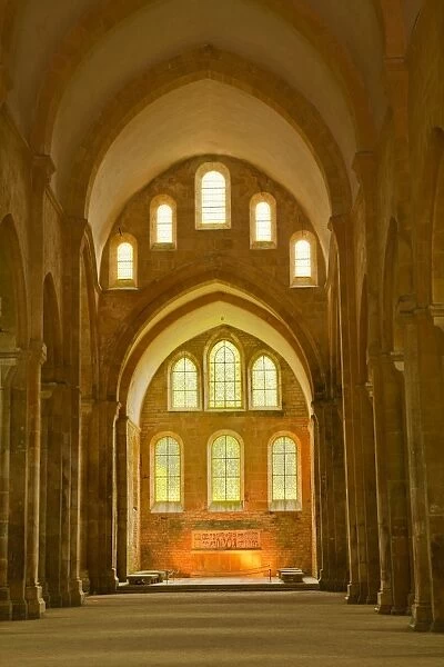 The nave of Fontenay Abbey, UNESCO World Heritage Site, Cote d Or, Burgundy, France, Europe