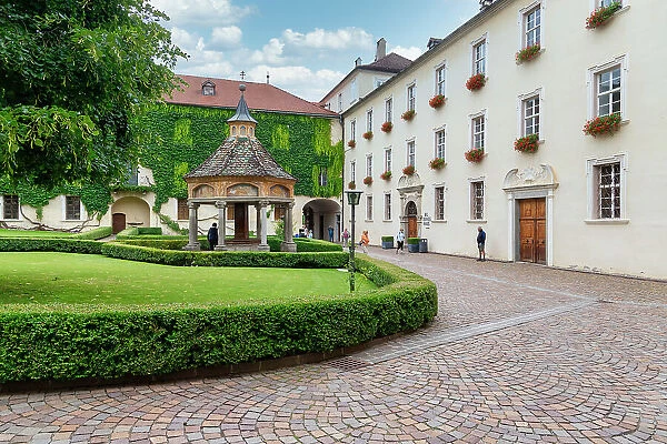 Neustift Convent courtyard, Brixen, South Tyrol, Italy, Europe