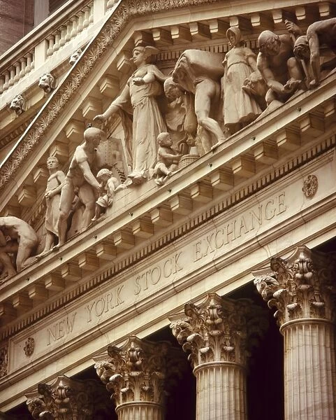 Detail of the New York Stock Exchange facade
