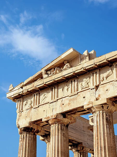 Parthenon, detailed view, Acropolis, UNESCO World Heritage Site, Athens, Attica, Greece, Europe
