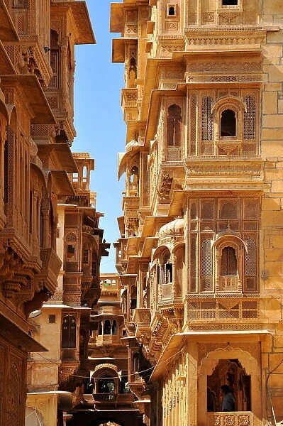 Patwa havelis, renowned private mansion in Jaisalmer, Rajasthan, India, Asia