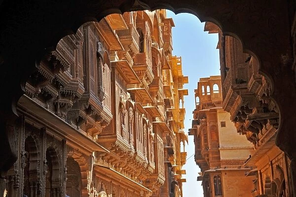 Patwa havelis, renowned private mansion in Jaisalmer, Rajasthan, India, Asia