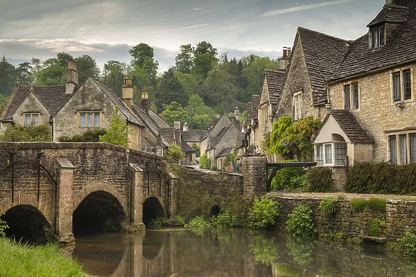 The picturesque Cotswolds village of Castle Combe, Wiltshire, England, United Kingdom