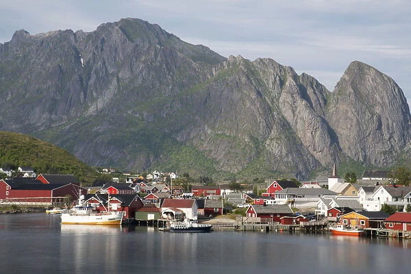 The picturesque fishing village of Reine surrounded by mountains on Moskenesoya, Lofoten