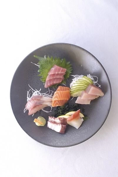 Plate of raw fish