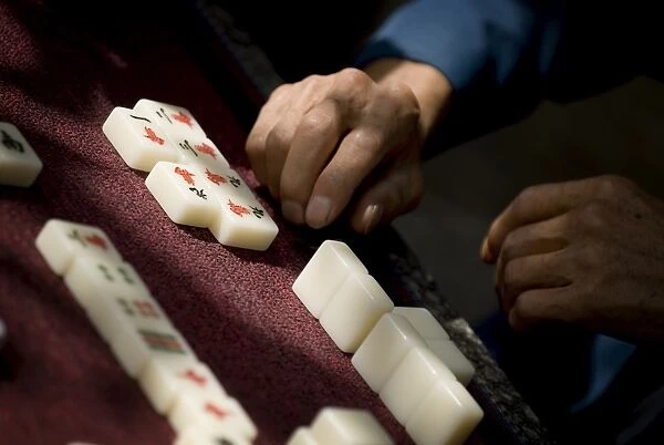 Playing Mahjong, Dali, Yunnan, China, Asia