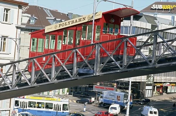 Polybahn, funicular railway, Zurich, Switzerland, Europe