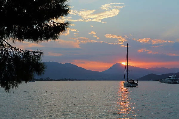 Poros Island sunset, Saronic Gulf, Greek Islands, Greece, Europe
