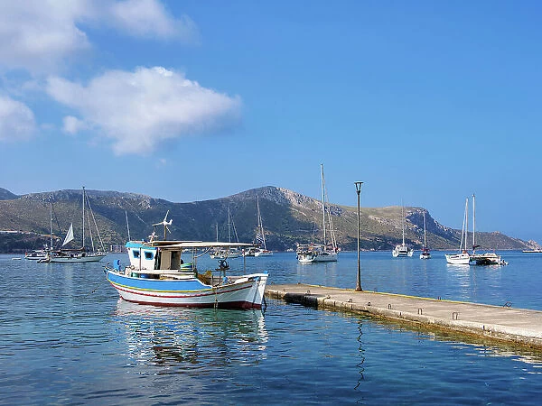 Port in Lakki Town, Leros Island, Dodecanese, Greek Islands, Greece, Europe