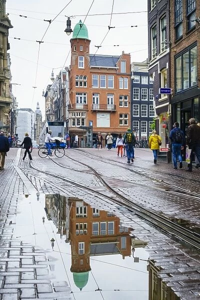 Reflections on a rainy day, Amsterdam, Netherlands, Europe