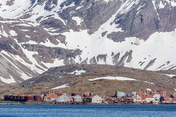 Remains of the abandoned Christian Salvesen and Co. Ltd. whaling station at Leith Harbour, South Georgia, UK Overseas Protectorate, Polar Regions