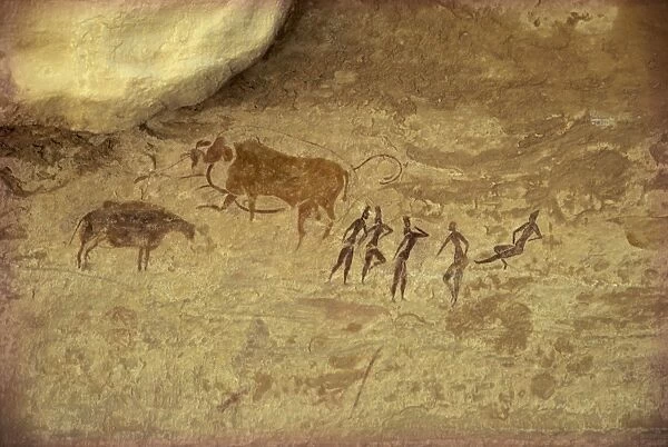 Rock art on the Tassili plateau, Jabban, Sahara, Algeria, North Africa, Africa